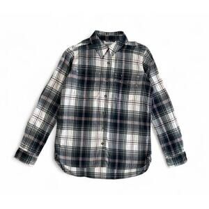 Carhartt Women's Plaid Navy Pink Button Up Shirt Long Sleeve S (4/6) 100% Cotton